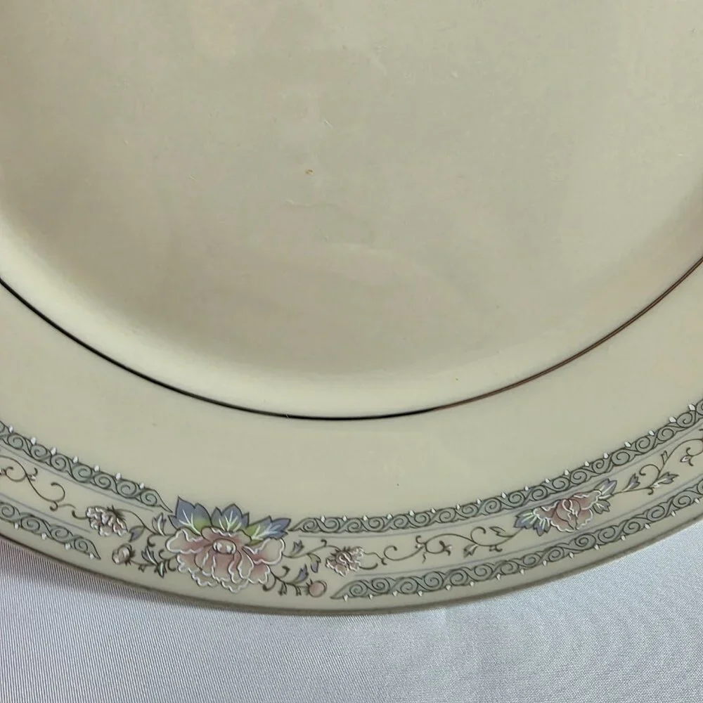 TWO Lenox Charleston Dinner Plate Pastel Floral Band Cosmopolitan Line
